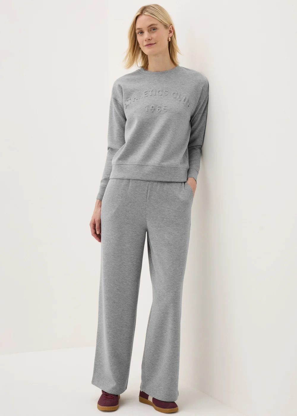 Souluxe Grey Wide Leg Jogging Bottoms - S Image 1