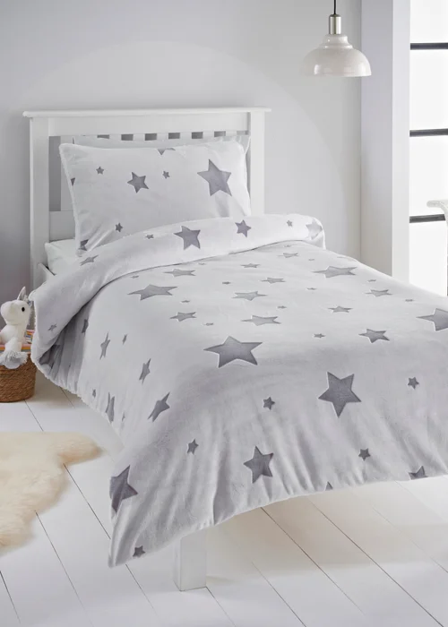 Grey Star Duvet Set - Single Image 1