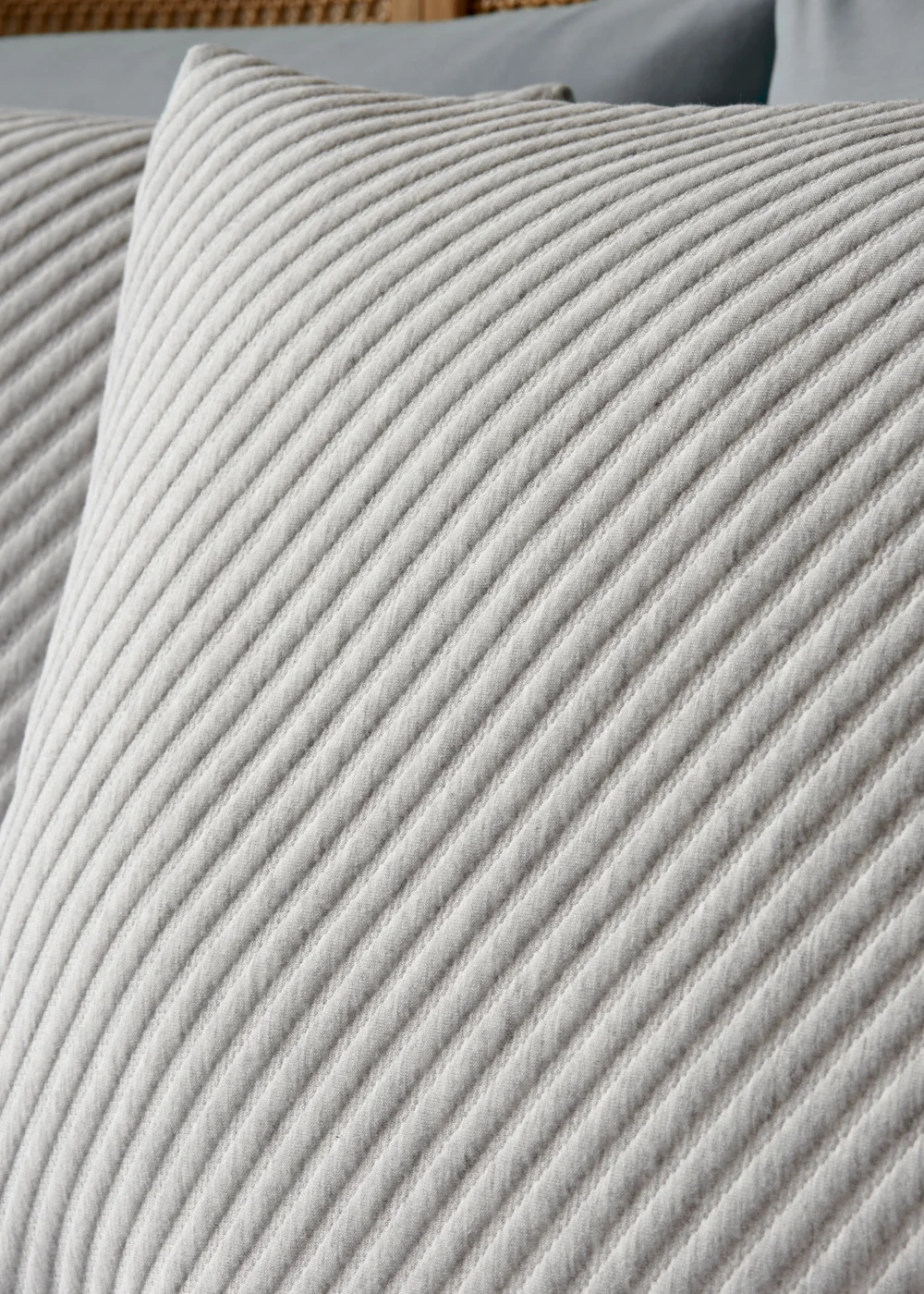 Grey Ribbed Duvet Set - Double Image 2