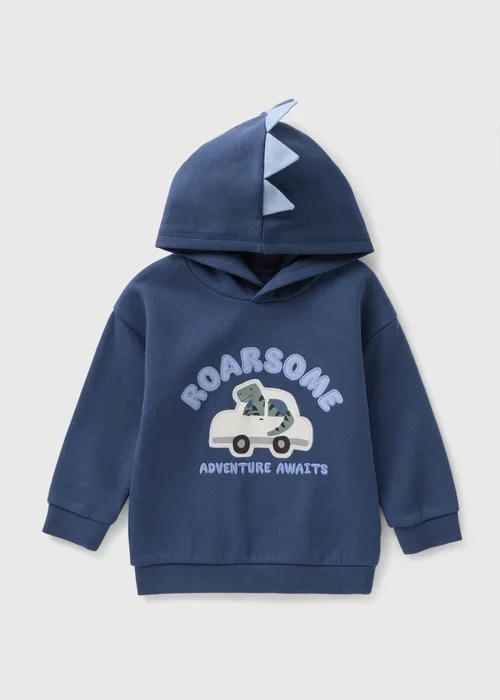 Boys Navy Roarsome Hoodie (1-7yrs) - 1-1.5 Yrs Image 1