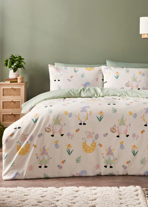 Green Easter Gonk Duvet Set - Single Image 1