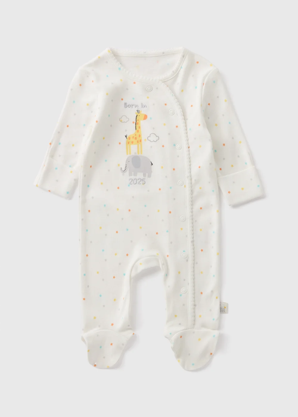 Baby Cream Born In 2025 Sleepsuit (Newborn-6mths) - Age 0 - 3 Months Image 1