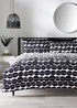 Black Mono Linear Duvet Set - Single Image 1