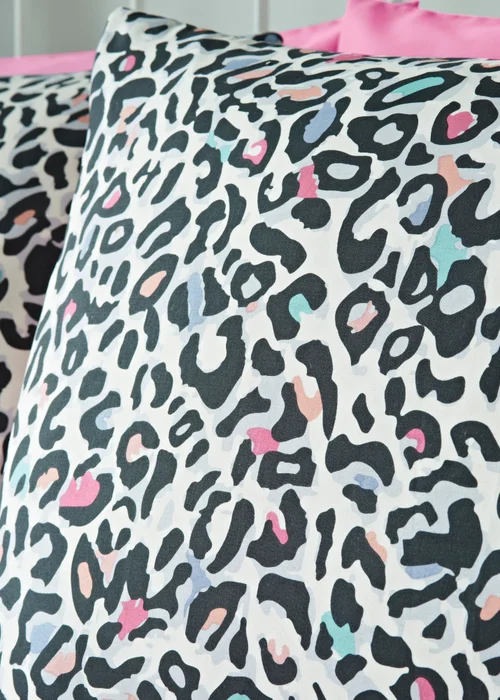 Multicolour Leopard Print Duvet Set - Single Image 2
