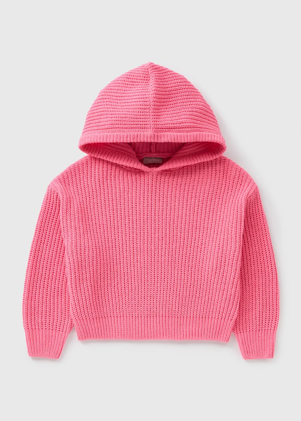 Girls Pink Knitted Hoodie (7-15yrs) - 7 Yrs Image 1