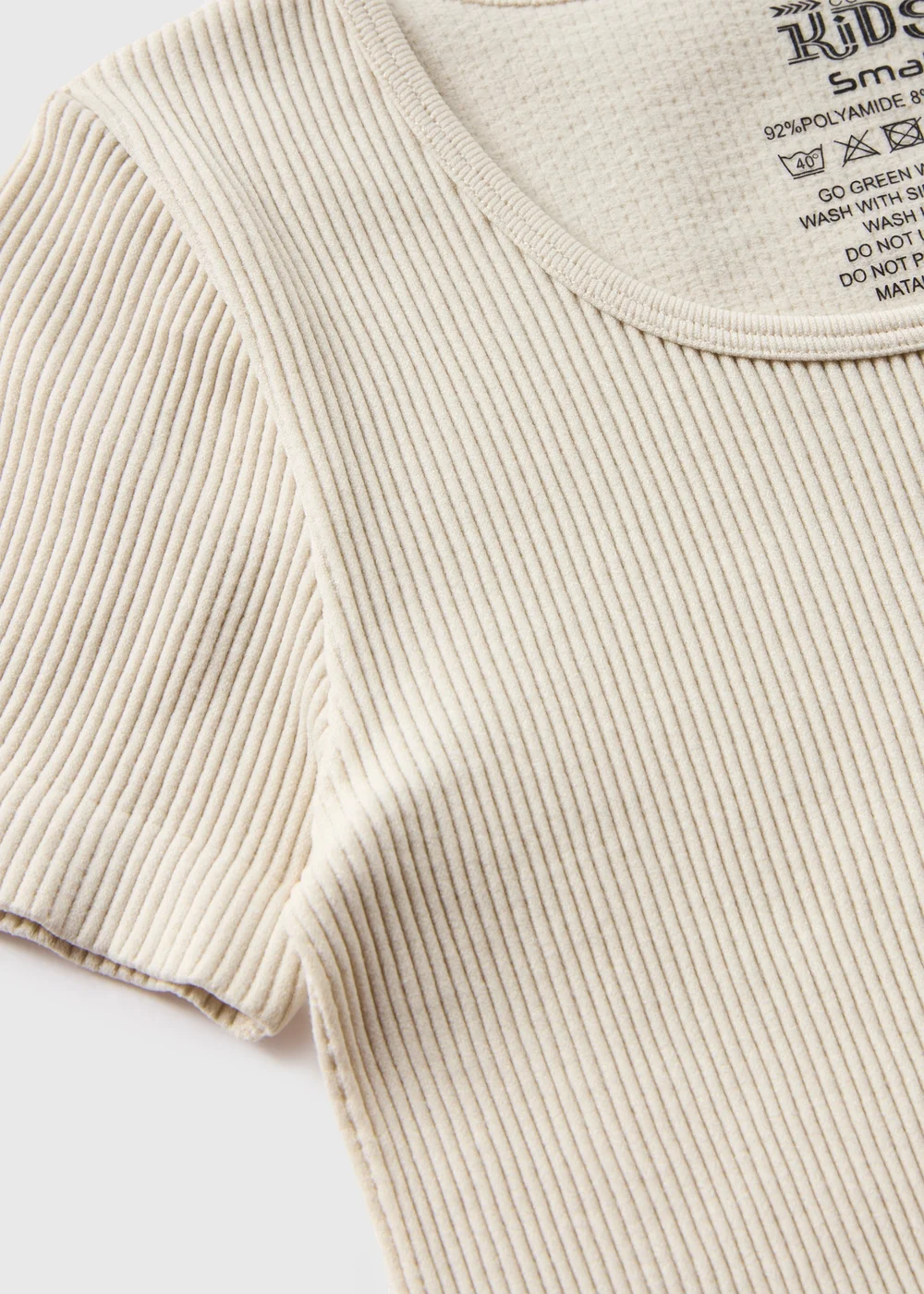 Girls Cream Seamless Top (7-15yrs) - S Image 2