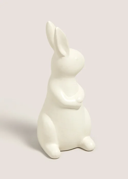 Cream Floral Ceramic Bunny Image 1