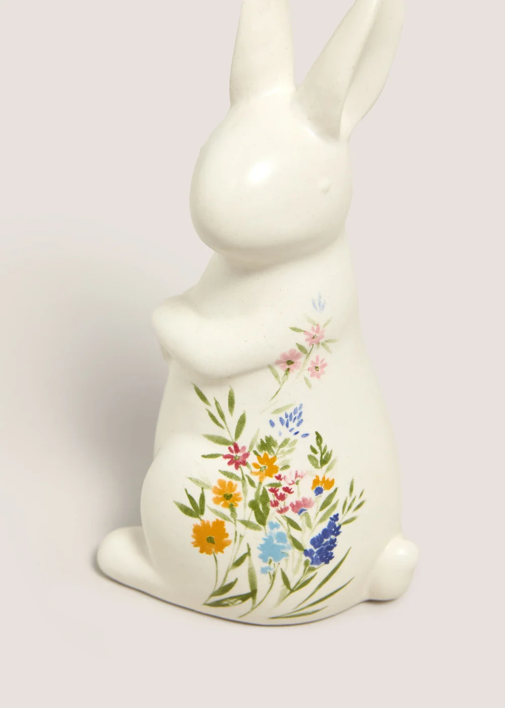 Cream Floral Ceramic Bunny Image 2