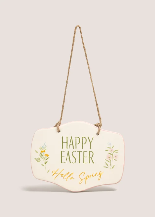 Cream Happy Easter Ceramic Sign Image 1