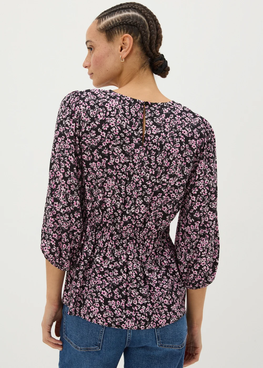 Black Ditsy Floral Blouse - 8 Image 2