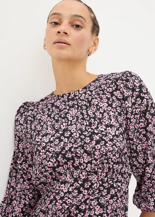 Black Ditsy Floral Blouse - 8 Image 3