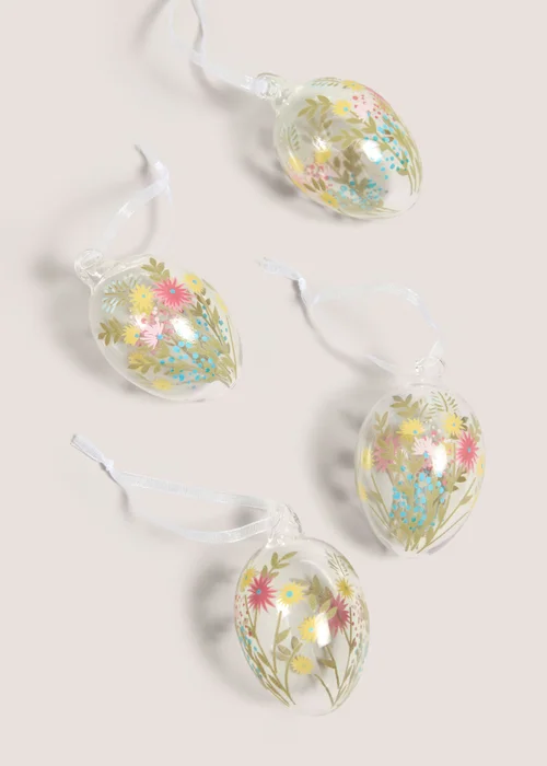 4 Pack Glass Hanging Easter Eggs Image 2