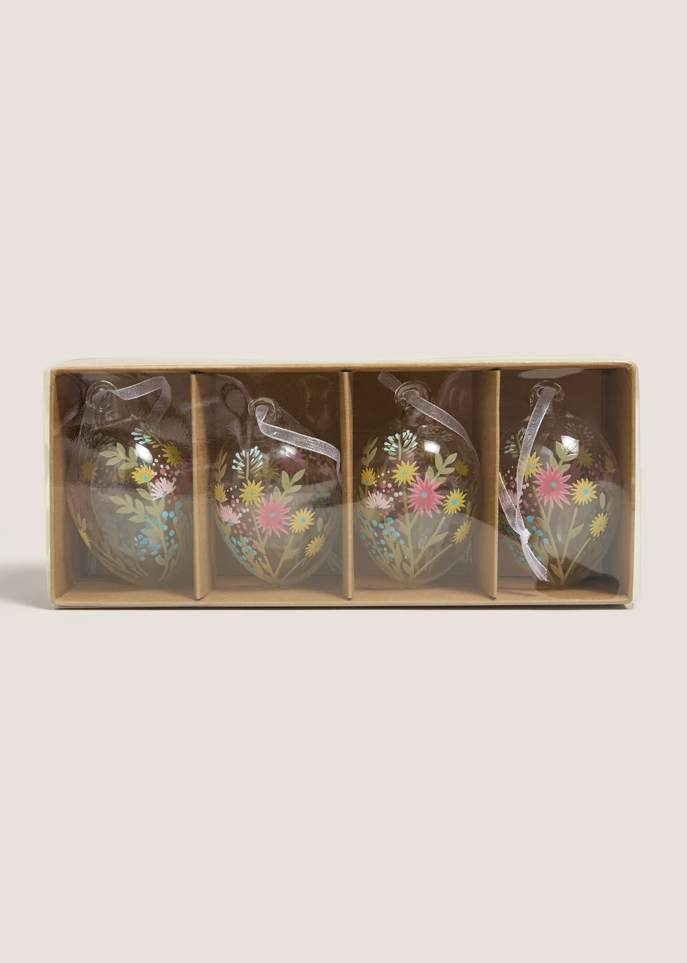 4 Pack Glass Hanging Easter Eggs Image 1