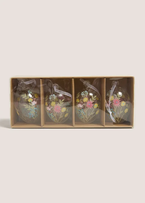 4 Pack Glass Hanging Easter Eggs Image 1