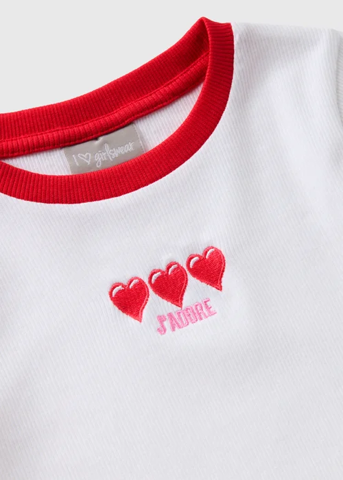 Girls White Jadore Heart T-Shirt (7-15yrs) - 7 Yrs Image 2