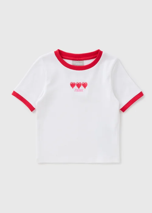 Girls White Jadore Heart T-Shirt (7-15yrs) - 7 Yrs Image 1