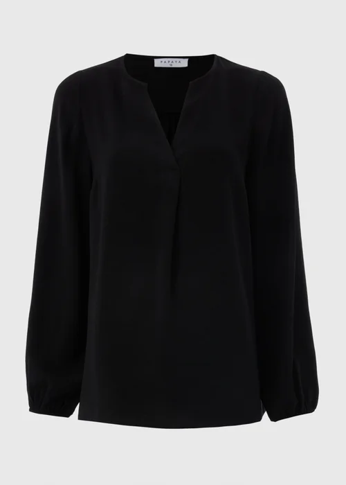 Black V-Neck Blouse - 8 Image 4