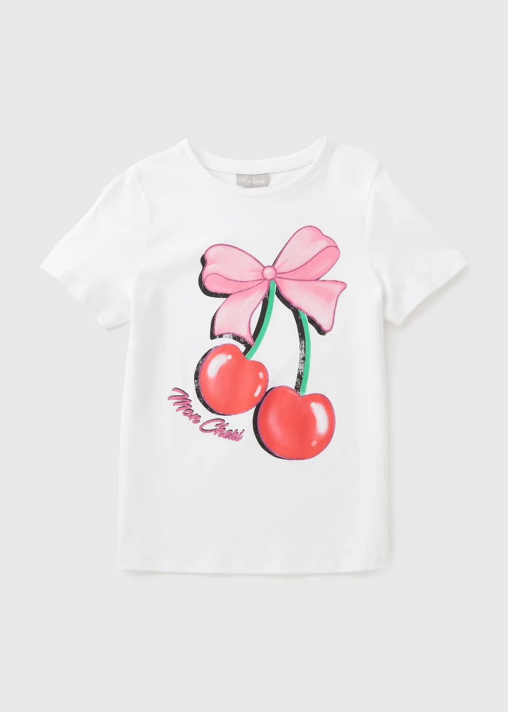 Girls White Cherry T-Shirt (7-15yrs) - 7 Yrs Image 1