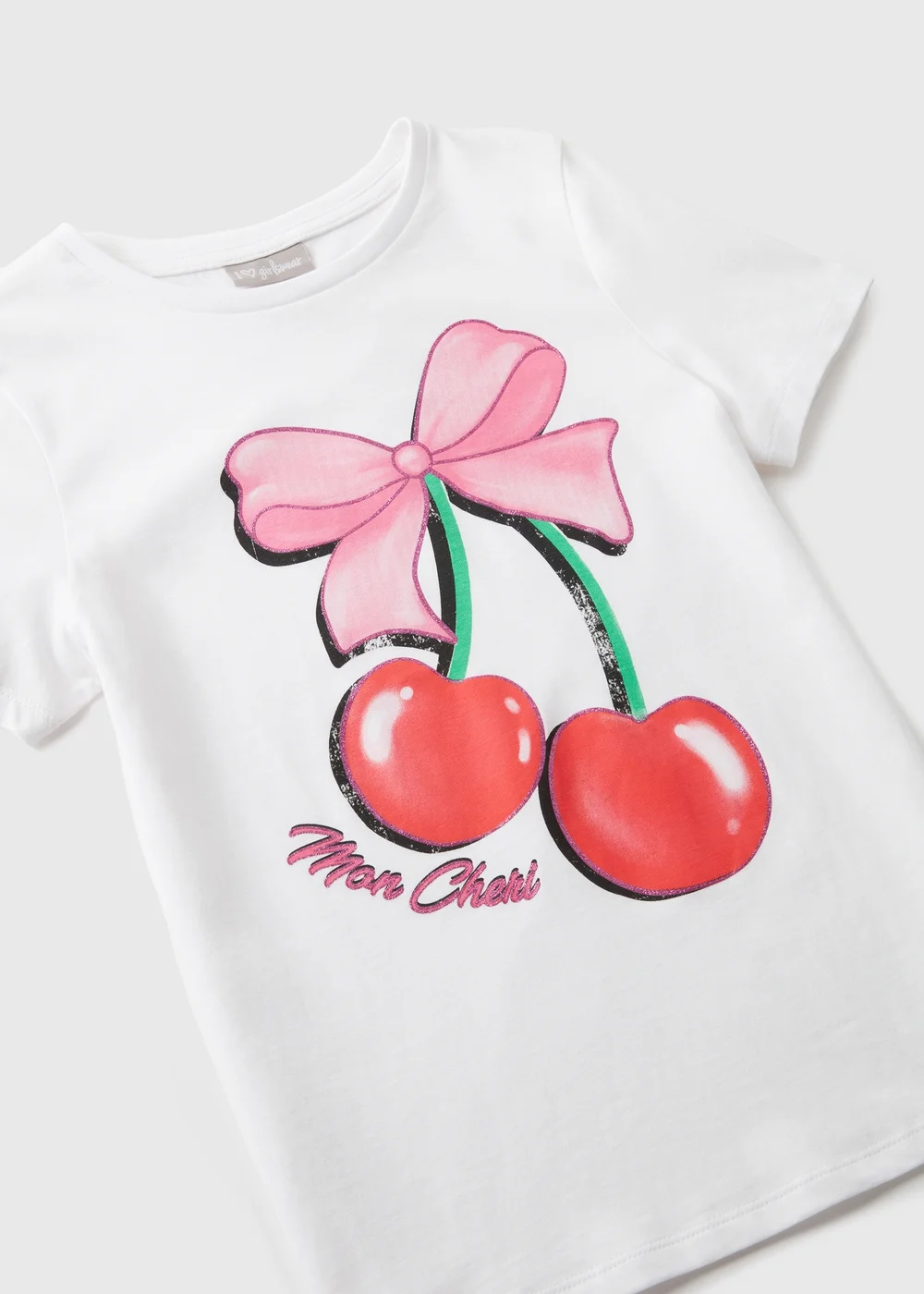 Girls White Cherry T-Shirt (7-15yrs) - 7 Yrs Image 2