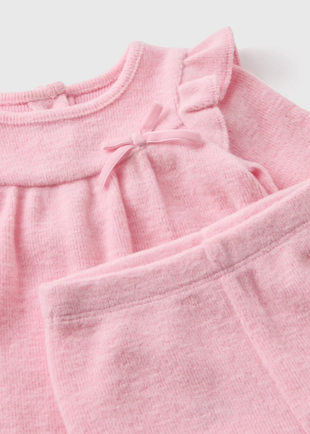 Pink Girls Peplum Top & Leggings Set (Newborn-23mths) - 0-3 months Image 2
