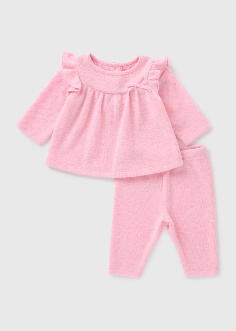 Pink Girls Peplum Top & Leggings Set (Newborn-23mths) - 0-3 months Image 1