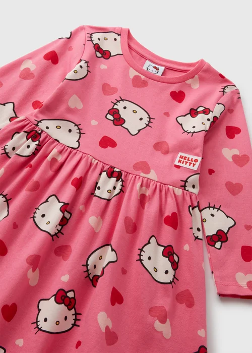 Hello Kitty Girls Pink Long Sleeve Dress (1-7yrs) - 1 half year to 2 Image 2