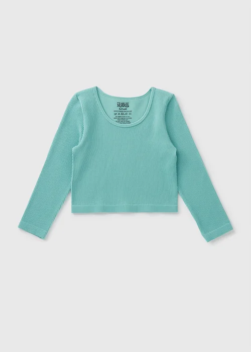 Girls Teal Seamless Long Sleeve Top (7-15yrs) - S Image 1