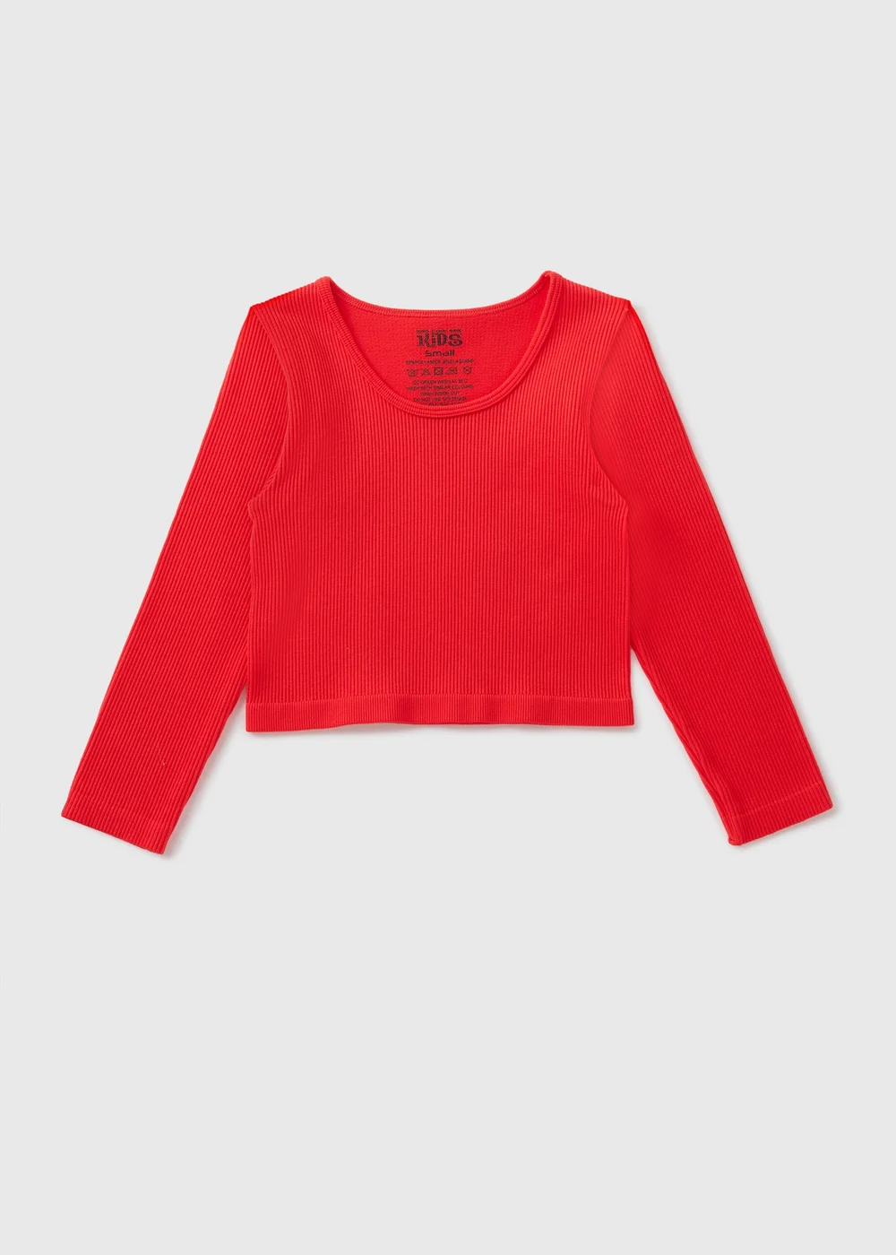 Girls Red Long Sleeve Seamless Top (7-15yrs) - S Image 1