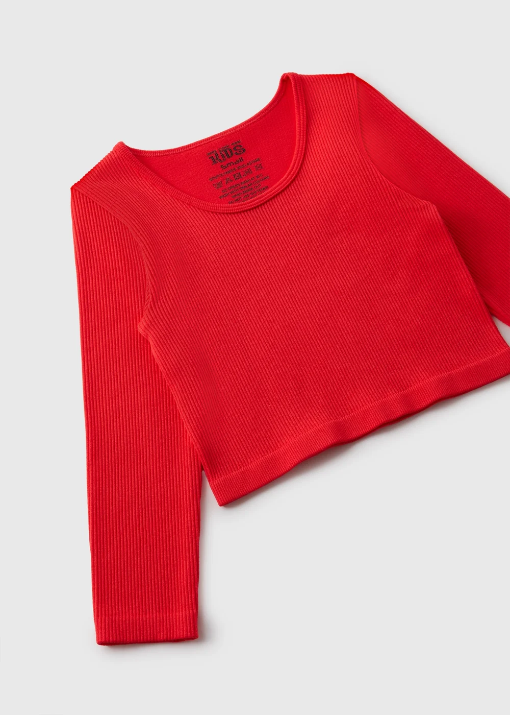 Girls Red Long Sleeve Seamless Top (7-15yrs) - S Image 2