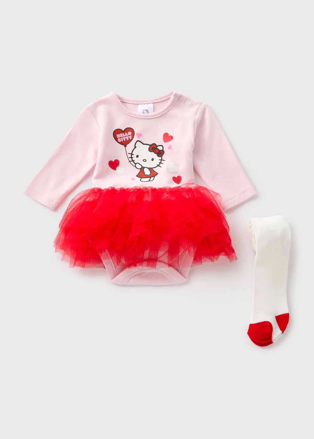 Hello Kitty Girls Pink Tutu Dress & Tights Set (Newborn-18mths) - 0-3 months Image 1