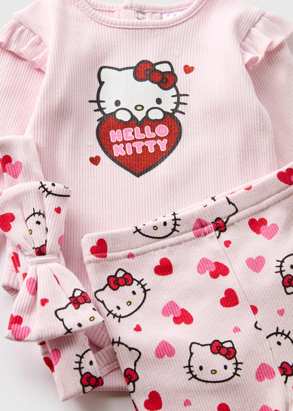 3 Pack Hello Kitty Girls Top & Legging Set (Newborn-18mths) - 0-3 months Image 2