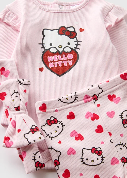 3 Pack Hello Kitty Girls Top & Legging Set (Newborn-18mths) - 0-3 months Image 2