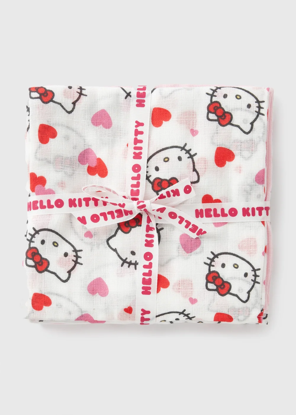 Hello Kitty 3 Pack Baby Pink Muslin Cloths - One Size Image 1