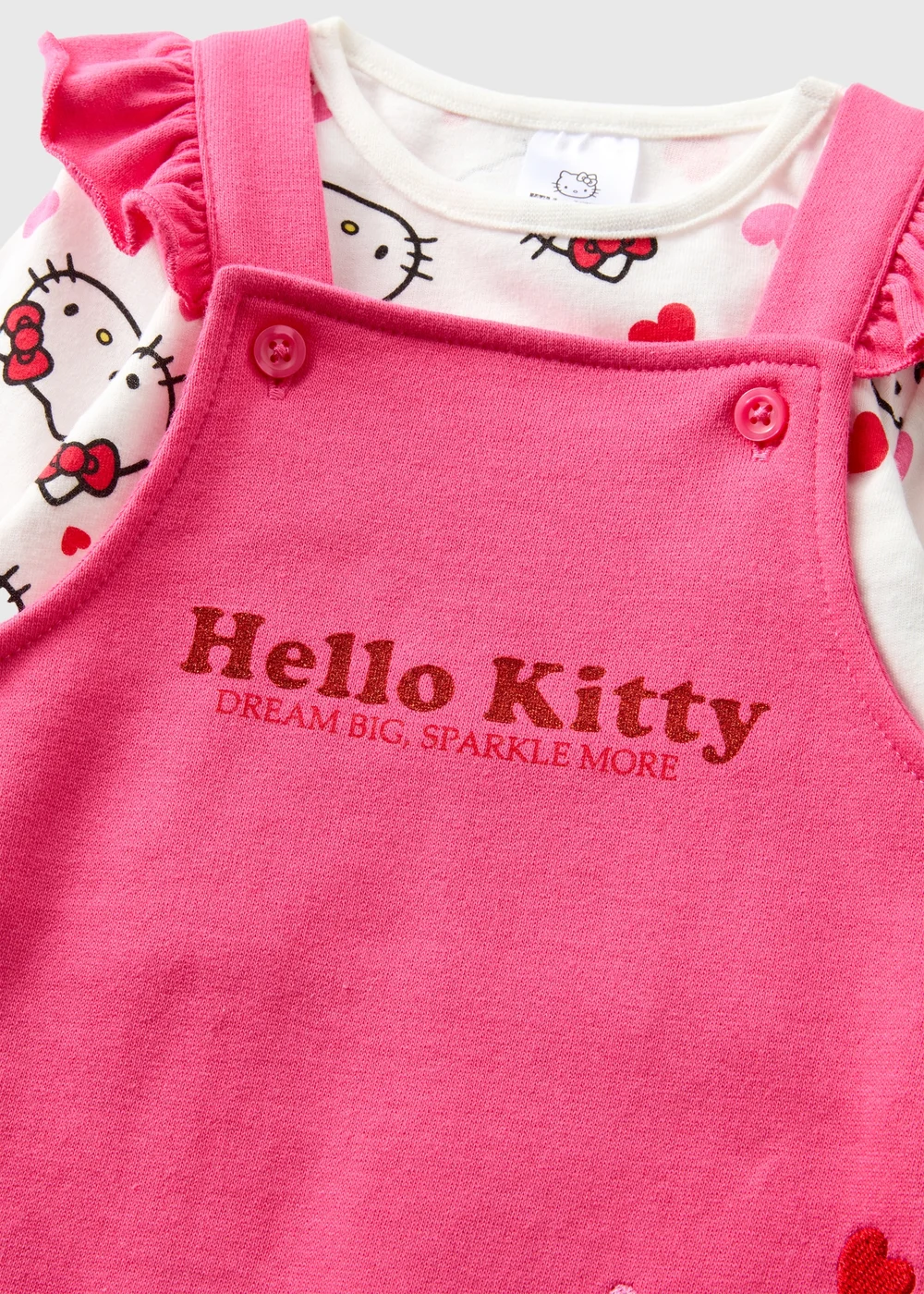 Hello Kitty Baby Pink Dungaree Set (Newborn-18mths) - 9-12 months Image 2