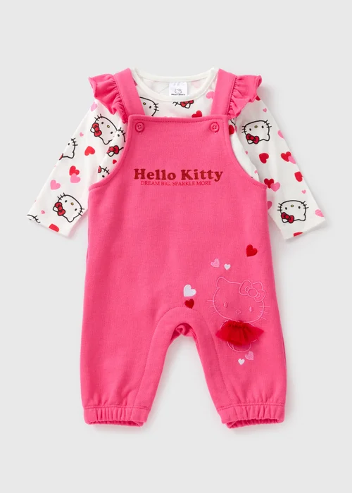 Hello Kitty Baby Pink Dungaree Set (Newborn-18mths) - 9-12 months Image 1