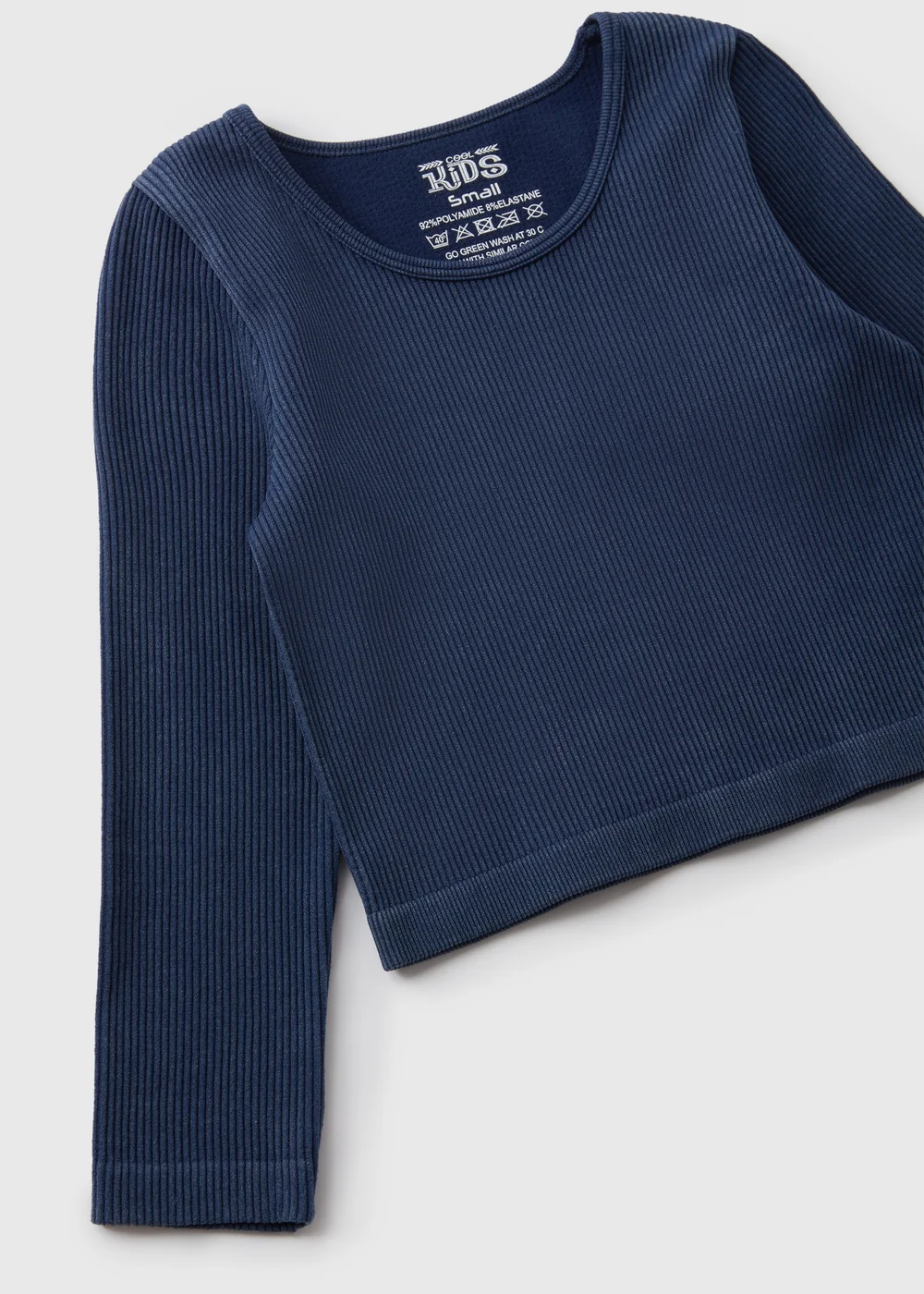 Girls Dark Blue Long Sleeve Seamless Top (7-15yrs) - S Image 2