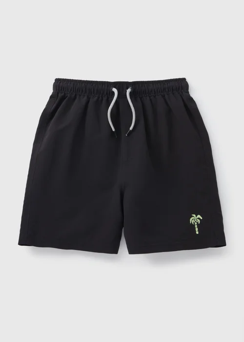 Boys Black Swim Shorts (7-15yrs) - 7 Yrs Image 1
