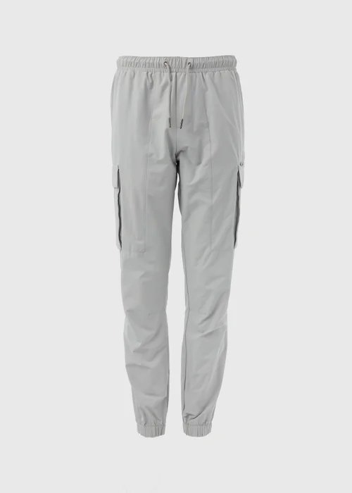 Grey Tech Cuffed Cargo Trousers - Small Image 3