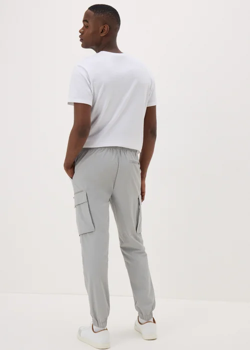 Grey Tech Cuffed Cargo Trousers - Small Image 2