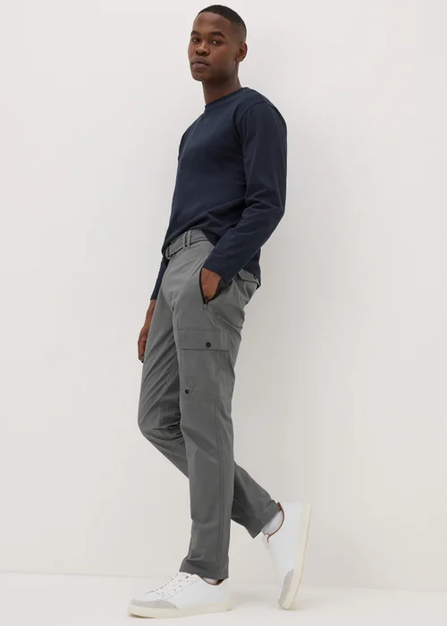Khaki Belted Cargo Trousers - 30 waist Image 1