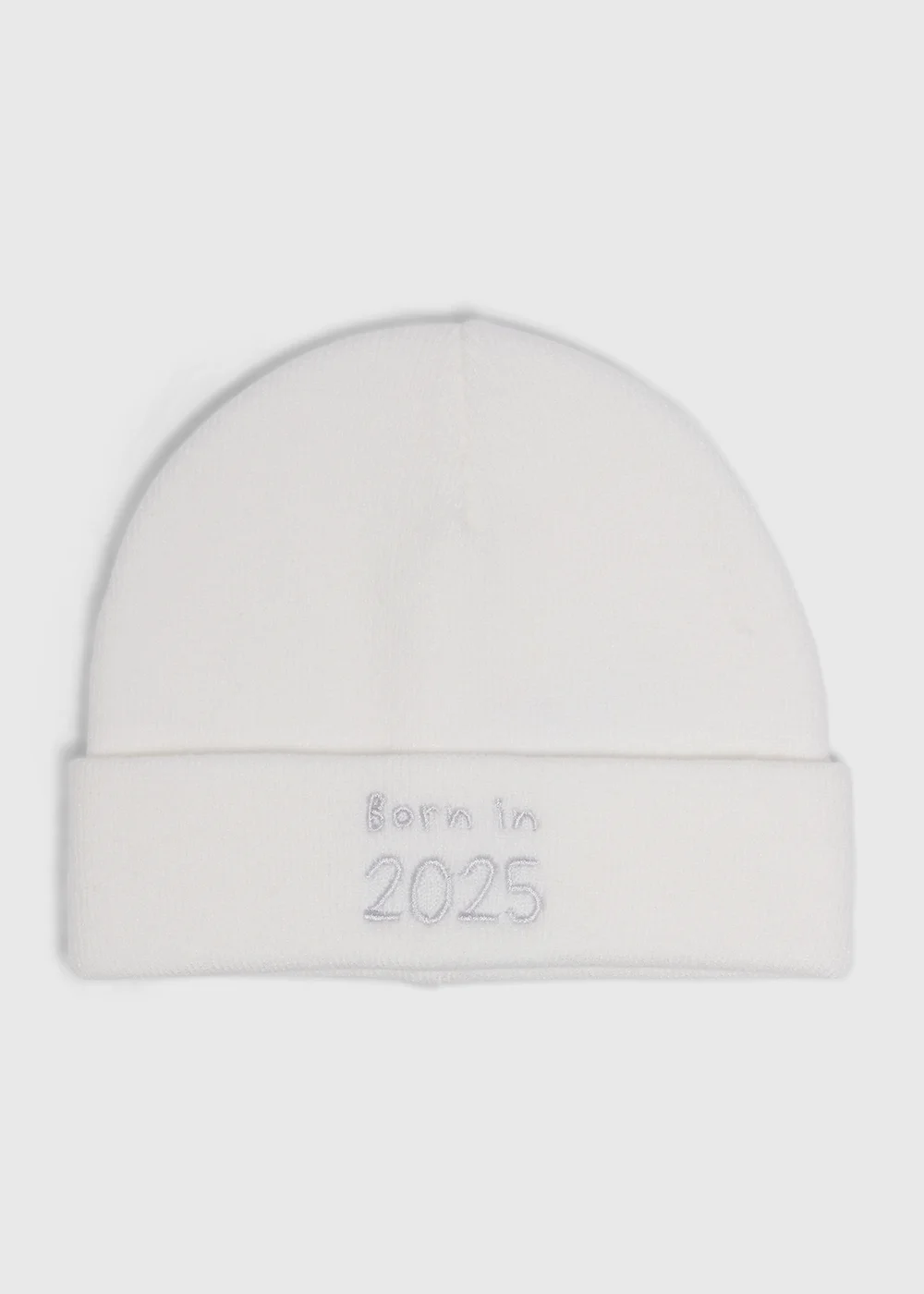 Baby Cream Born In 2025 Beanie (Newborn-6mths) - Age 0 - 3 Months Image 1