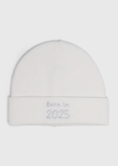 Baby Cream Born In 2025 Beanie (Newborn-6mths) - Age 0 - 3 Months Image 1
