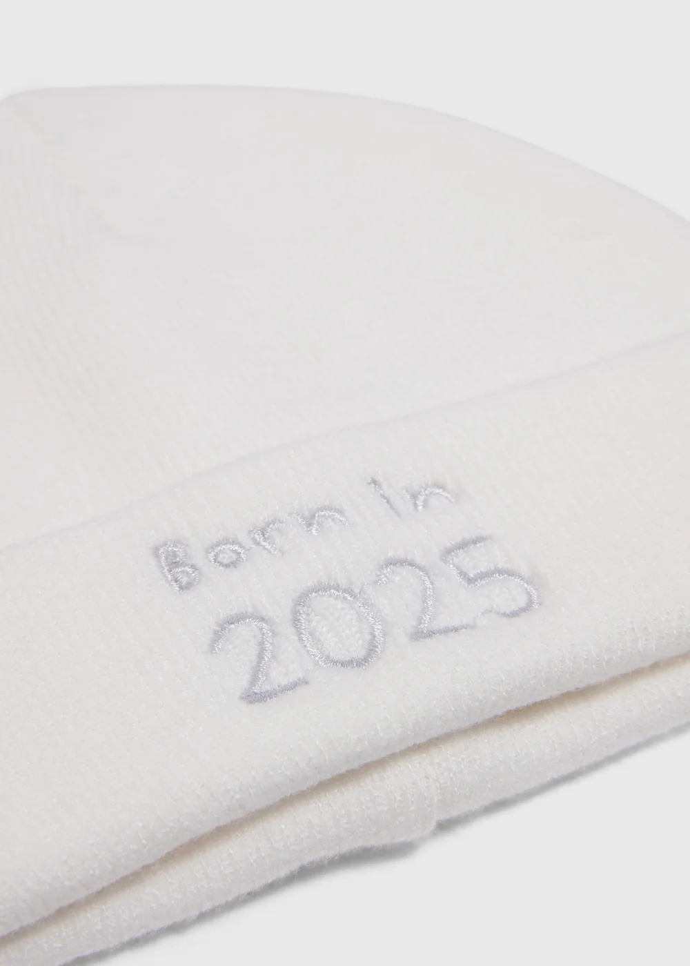 Baby Cream Born In 2025 Beanie (Newborn-6mths) - Age 0 - 3 Months Image 2