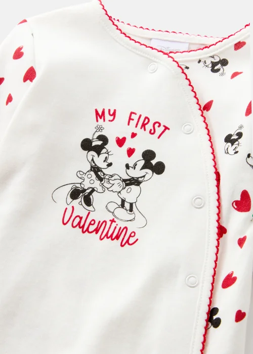 Disney Baby Minnie & Mickey Valentine Sleepsuit (Newborn-12mths) - Age 0 - 3 Months Image 2