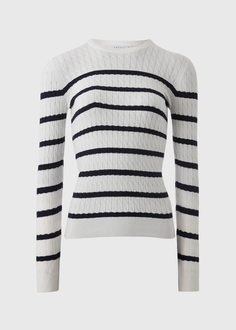 Cream Baby Cable Stripe Jumper - 8 Image 2