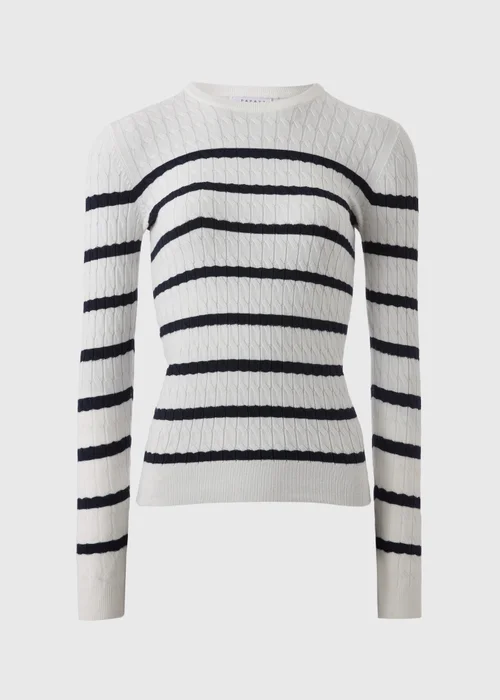 Cream Baby Cable Stripe Jumper - 8 Image 2