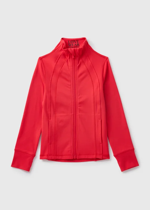 Girls Red Zip Up Sports Jacket (7-15yrs) - 7 Yrs Image 1