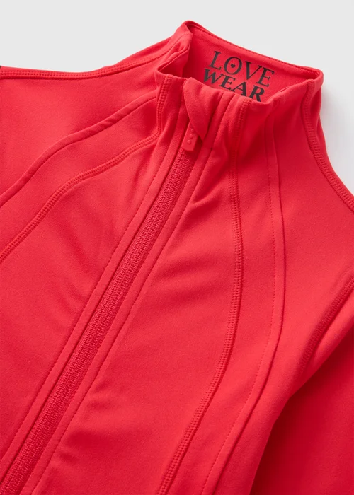 Girls Red Zip Up Sports Jacket (7-15yrs) - 7 Yrs Image 2