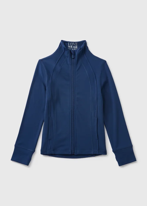 Girls Navy Zip Up Sports Jacket (7-15yrs) - Age 7 Years Image 1