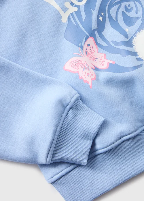 Girls Blue Graffiti Sweatshirt (7-15yrs) - 7 Yrs Image 2